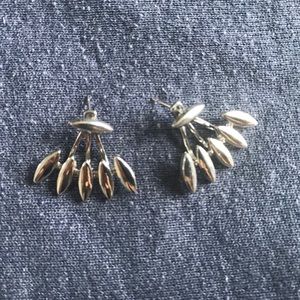 Edgy Front and Back Sterling Silver Earrings